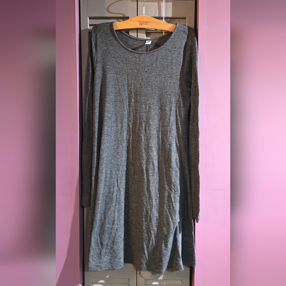 Old Navy Gray Long Sleeve Dress
